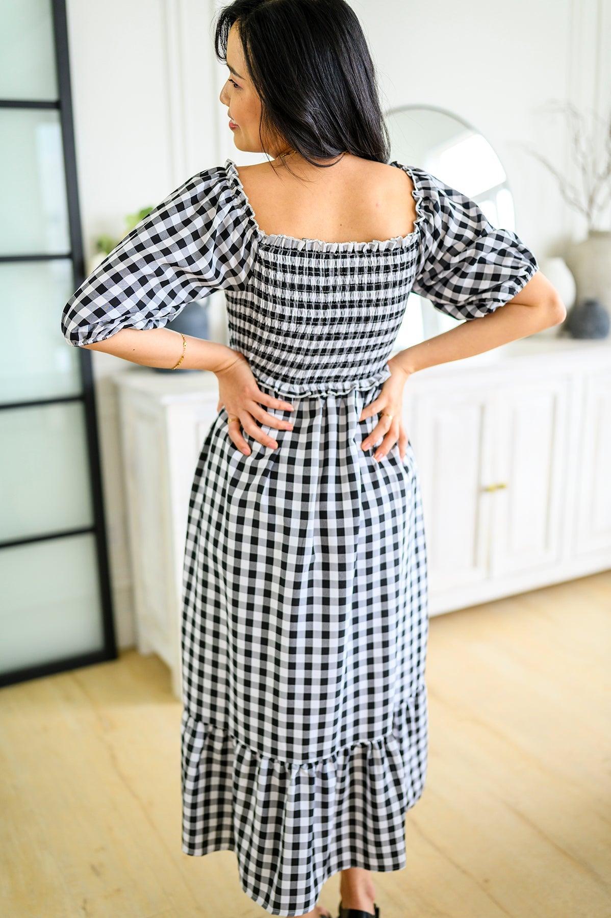 Greenville Gingham Midi Dress - Simply Graced Mama