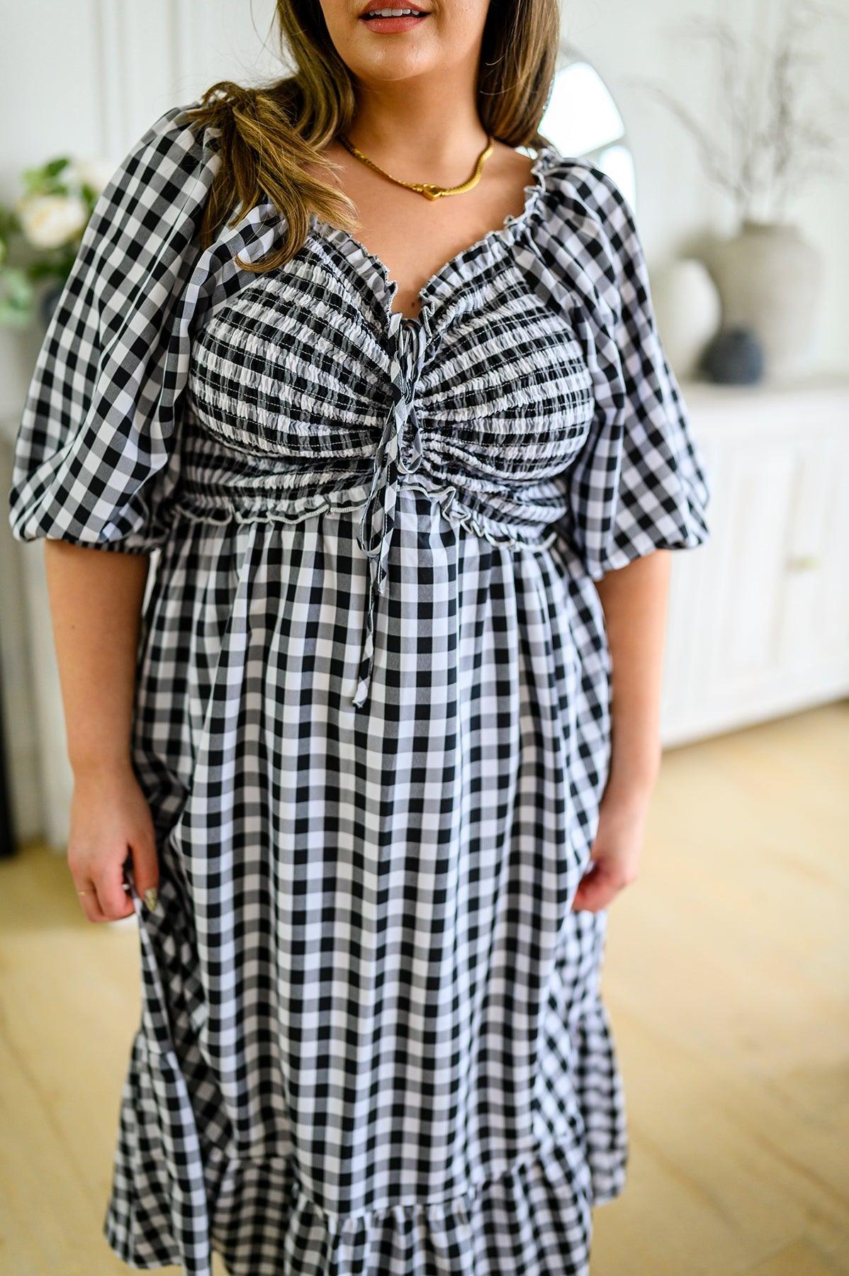 Greenville Gingham Midi Dress - Simply Graced Mama