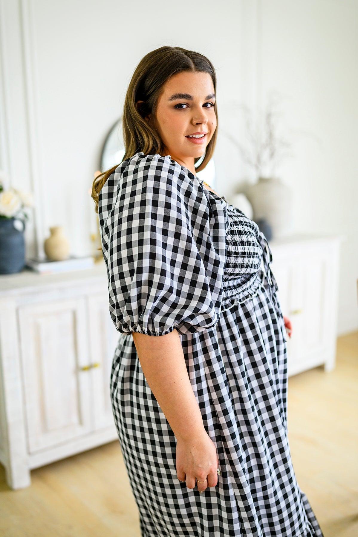 Greenville Gingham Midi Dress - Simply Graced Mama