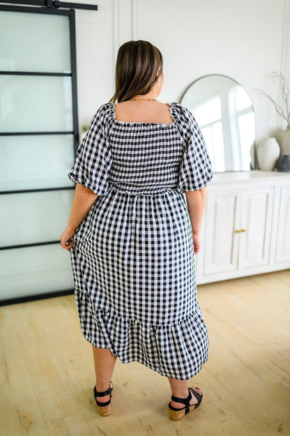 Greenville Gingham Midi Dress - Simply Graced Mama