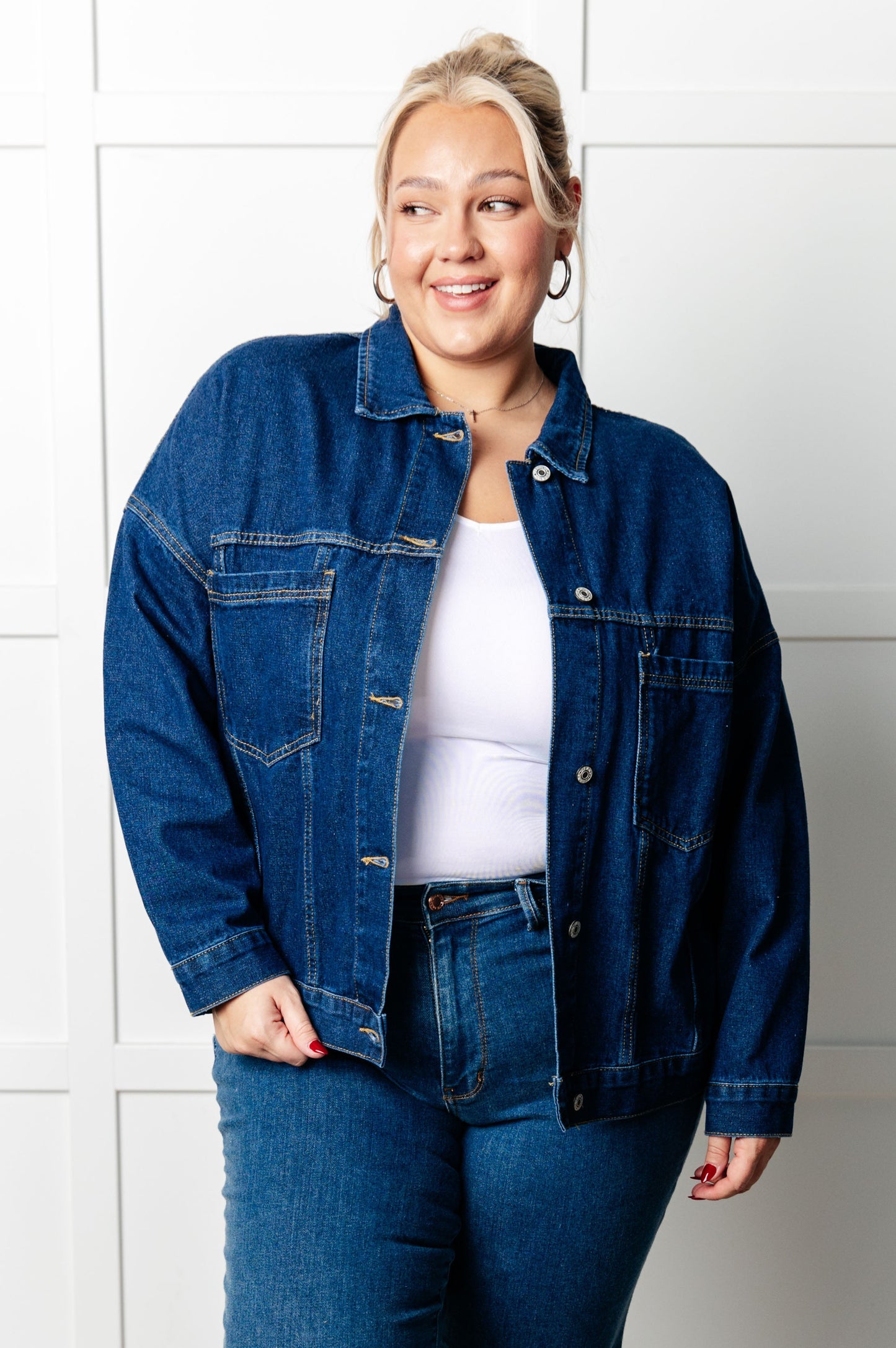 Have We Met Oversized Denim Jacket - Simply Graced Mama