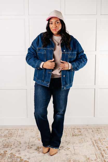 Have We Met Oversized Denim Jacket - Simply Graced Mama