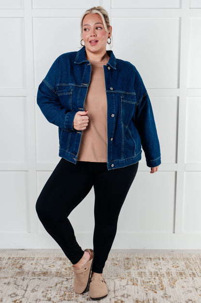 Have We Met Oversized Denim Jacket - Simply Graced Mama