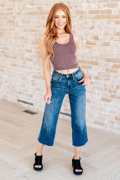 Hayes High Rise Wide Leg Crop Jeans - Simply Graced Mama