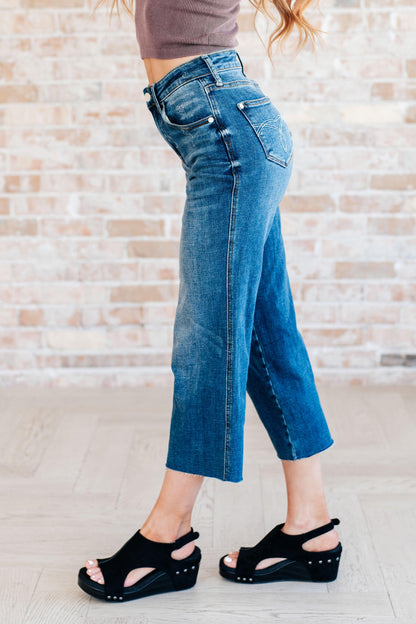 Hayes High Rise Wide Leg Crop Jeans - Simply Graced Mama