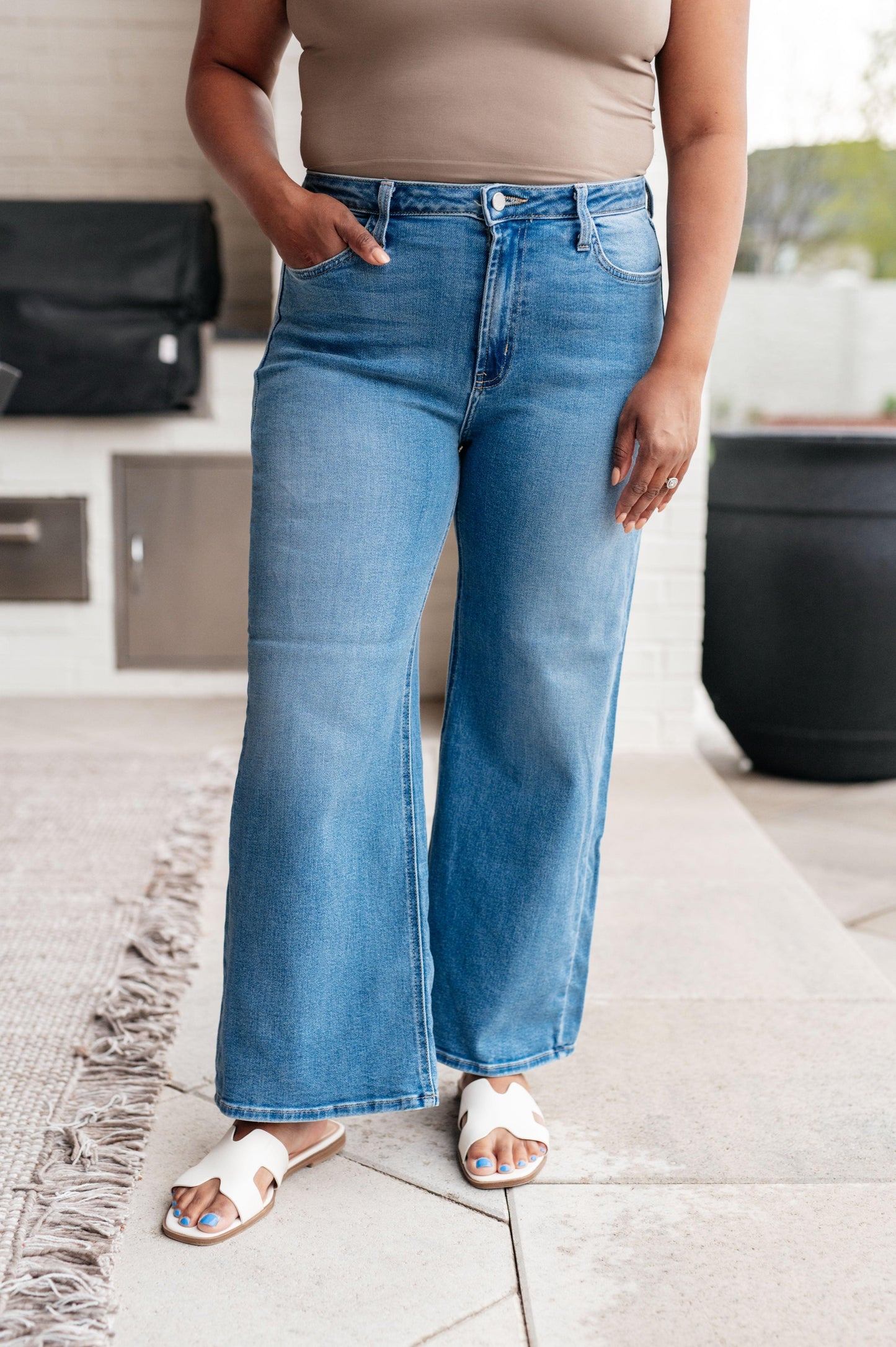 Hayes High Rise Wide Leg Crop Jeans - Simply Graced Mama