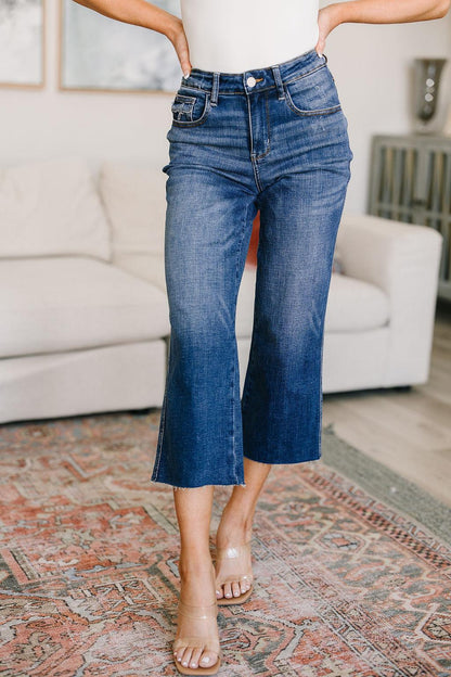 Hayes High Rise Wide Leg Crop Jeans - Simply Graced Mama