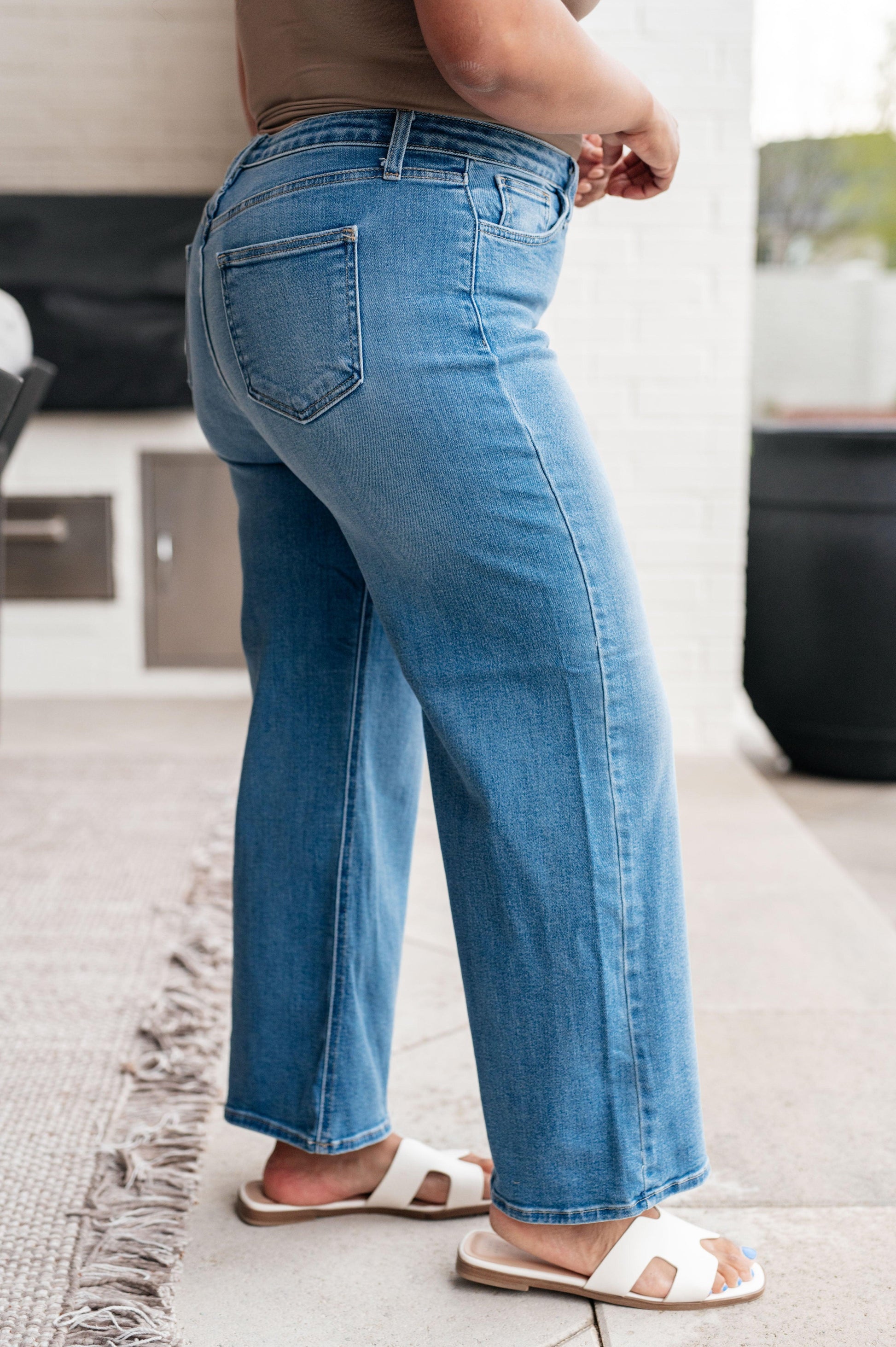 Hayes High Rise Wide Leg Crop Jeans - Simply Graced Mama