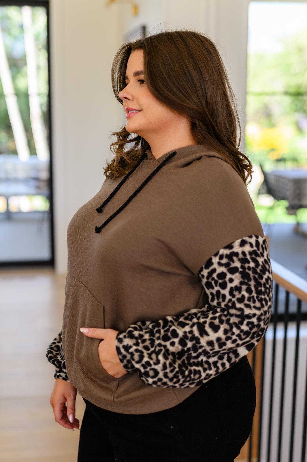 Here And There Leopard Print Hoodie - Simply Graced Mama