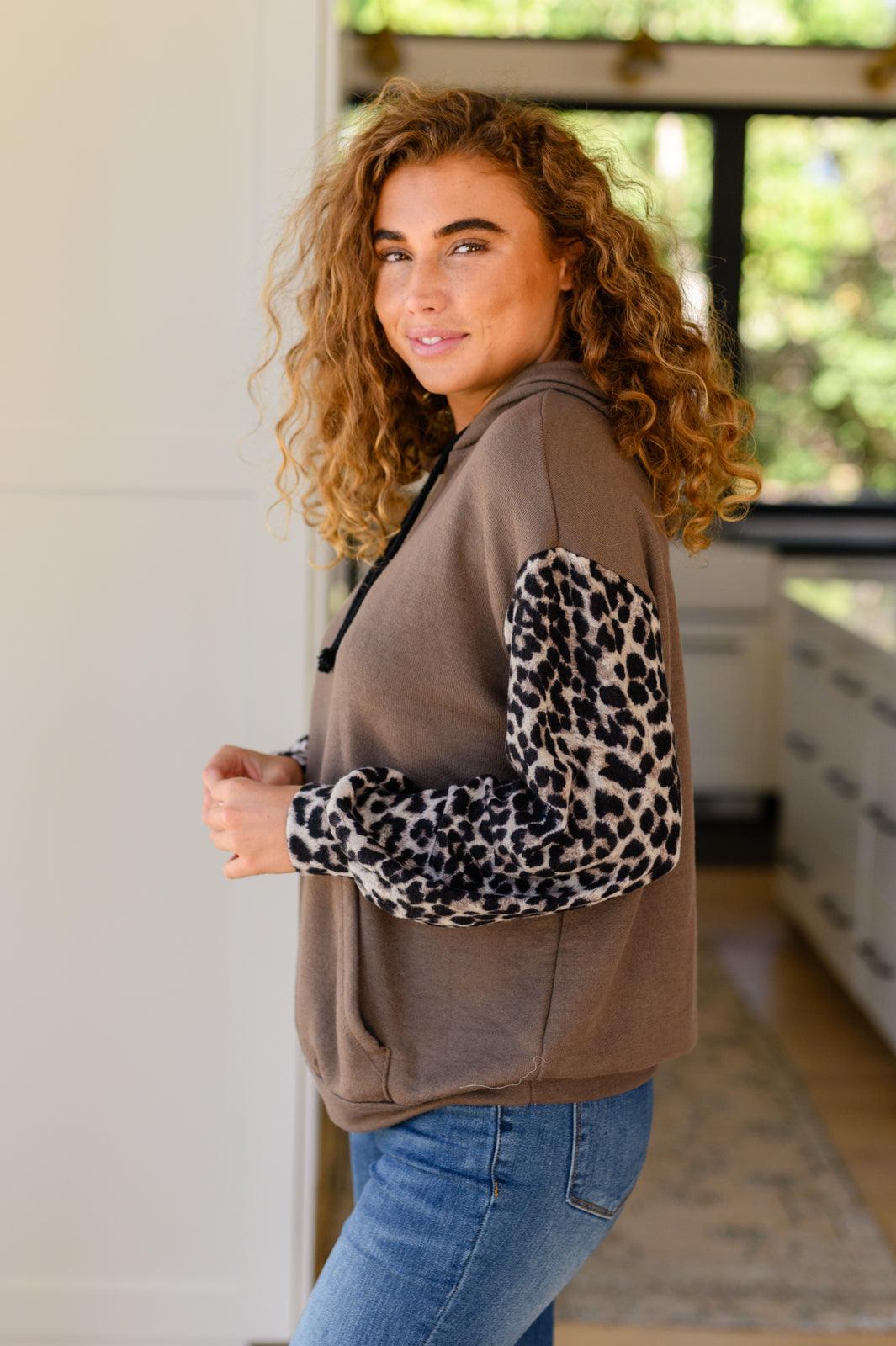 Here And There Leopard Print Hoodie - Simply Graced Mama