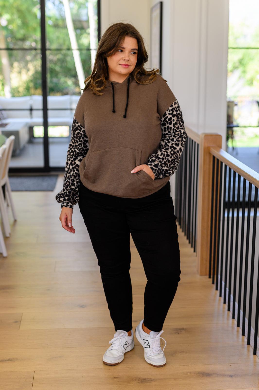 Here And There Leopard Print Hoodie - Simply Graced Mama