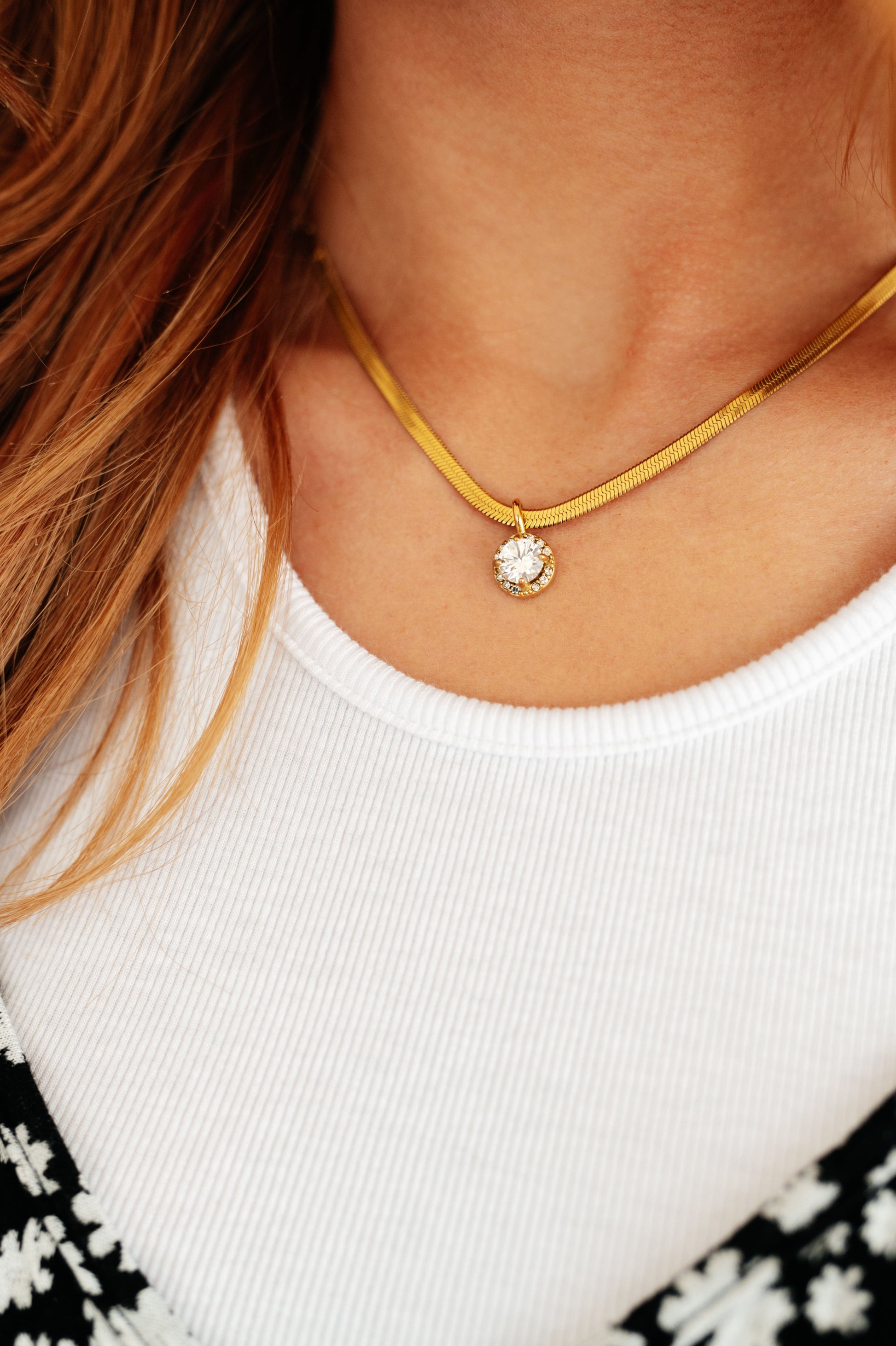 Here to Shine Gold Plated Necklace in White - Simply Graced Mama