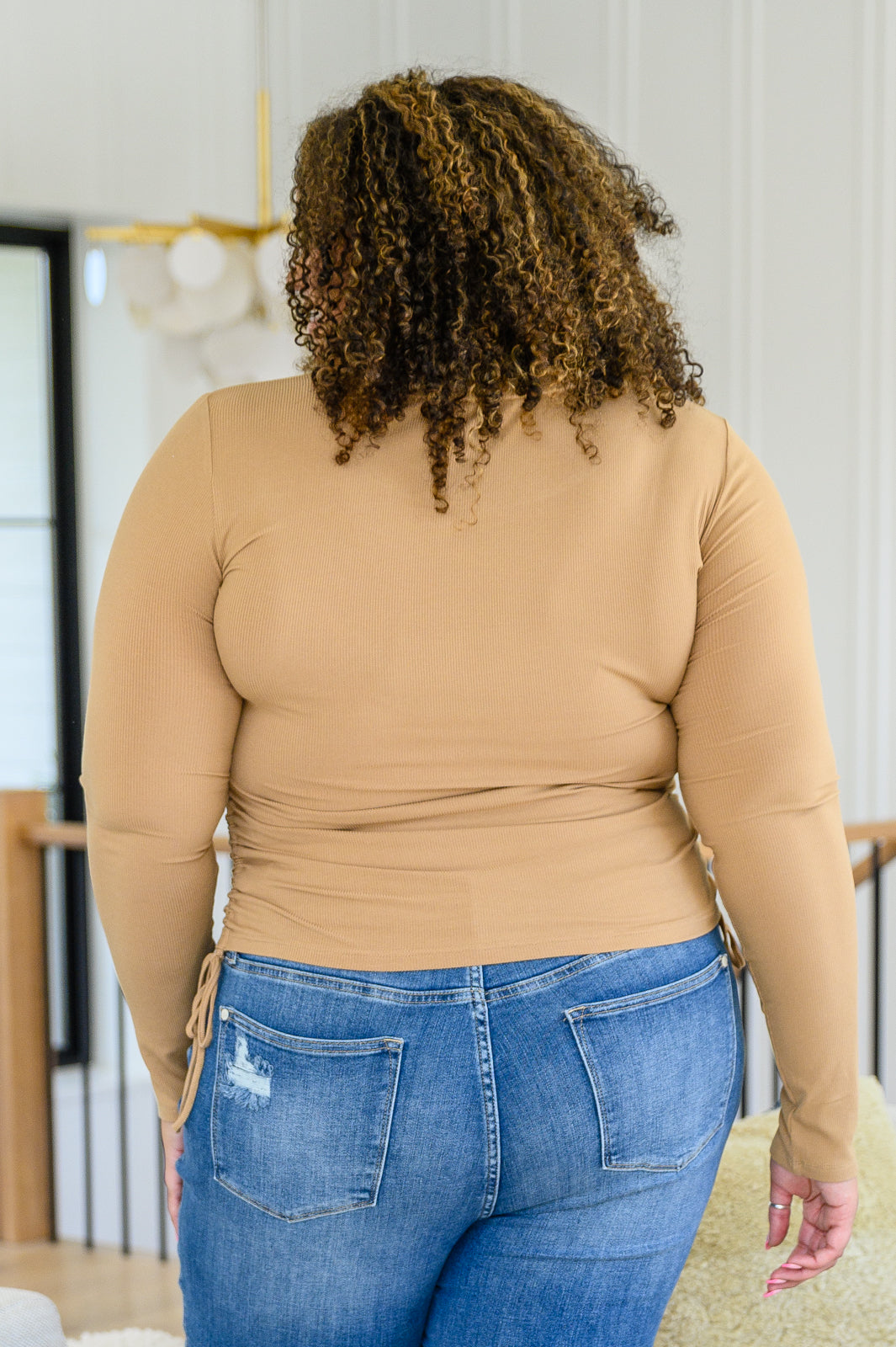 Hold Me Tight Ribbed Long Sleeve Top In Tan - Simply Graced Mama