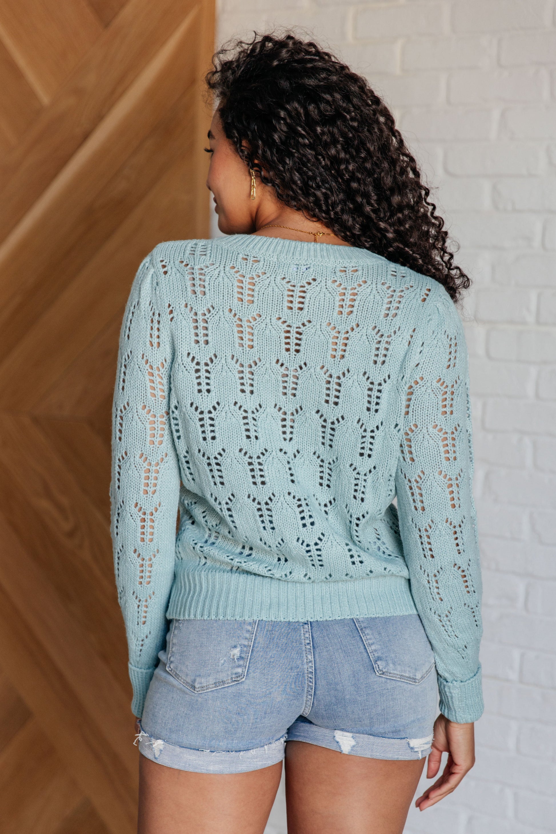 Hole In One Sheer Pointelle Knit Sweater - Simply Graced Mama