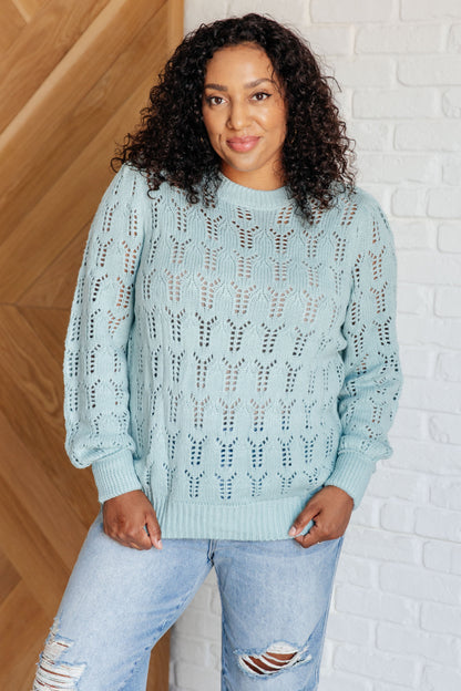 Hole In One Sheer Pointelle Knit Sweater - Simply Graced Mama