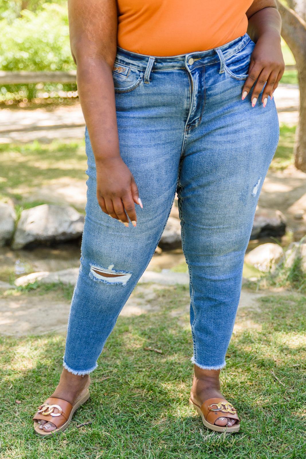 Howdy Embroidery Boyfriend Jeans - Simply Graced Mama