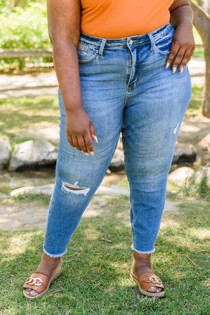 Howdy Embroidery Boyfriend Jeans - Simply Graced Mama