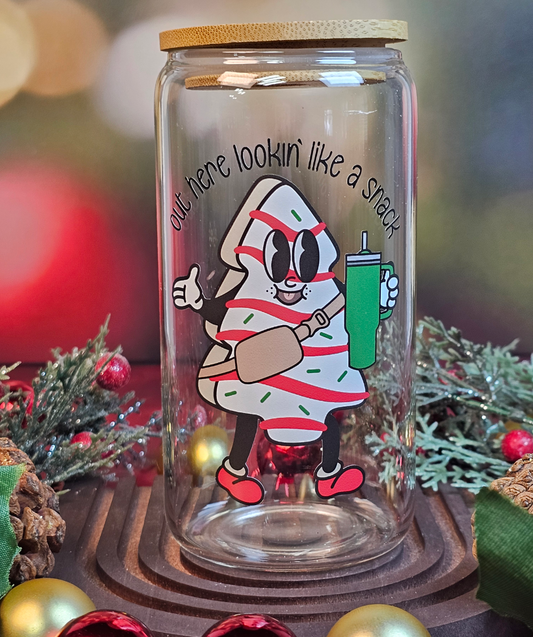 Out Here Lookin' Like A Snack Christmas themed Libbey Glass Cup