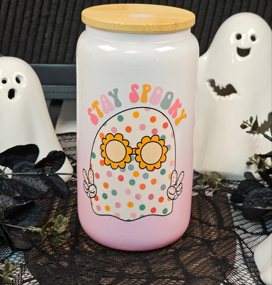 Stay Spooky Glitter Ombre Libbey Glass Cup