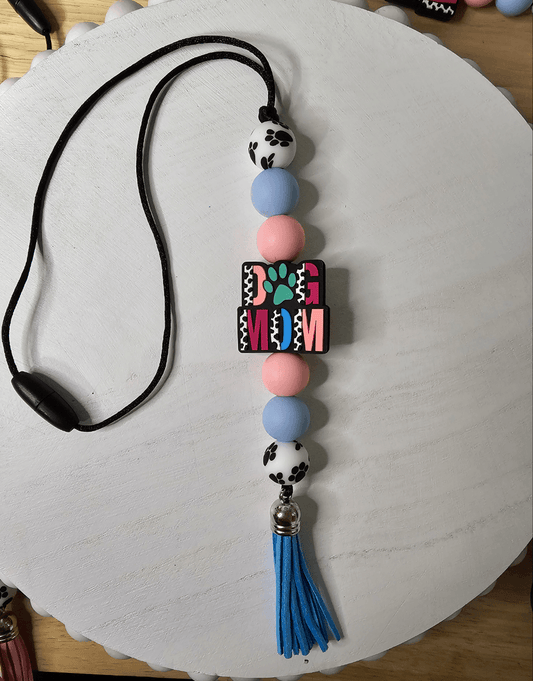 Dog Mom Beaded Car Charm - Blue - Simply Graced Mama