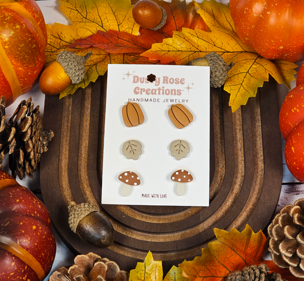 Fall is in the Air Stud Earring Set