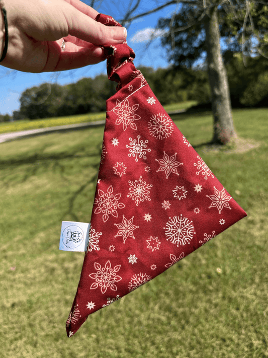 Merry Snowflake Scrunchie Bandana - Simply Graced Mama