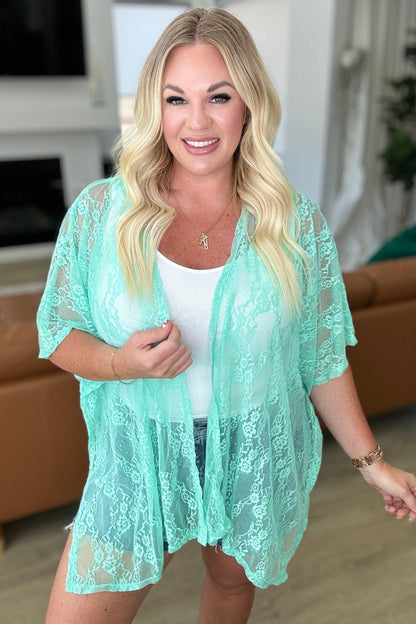 Good Days Ahead Lace Kimono In Mint - Simply Graced Mama