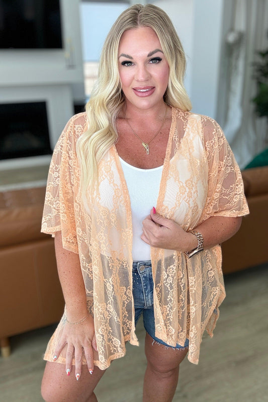 Good Days Ahead Lace Kimono In Peach - Simply Graced Mama