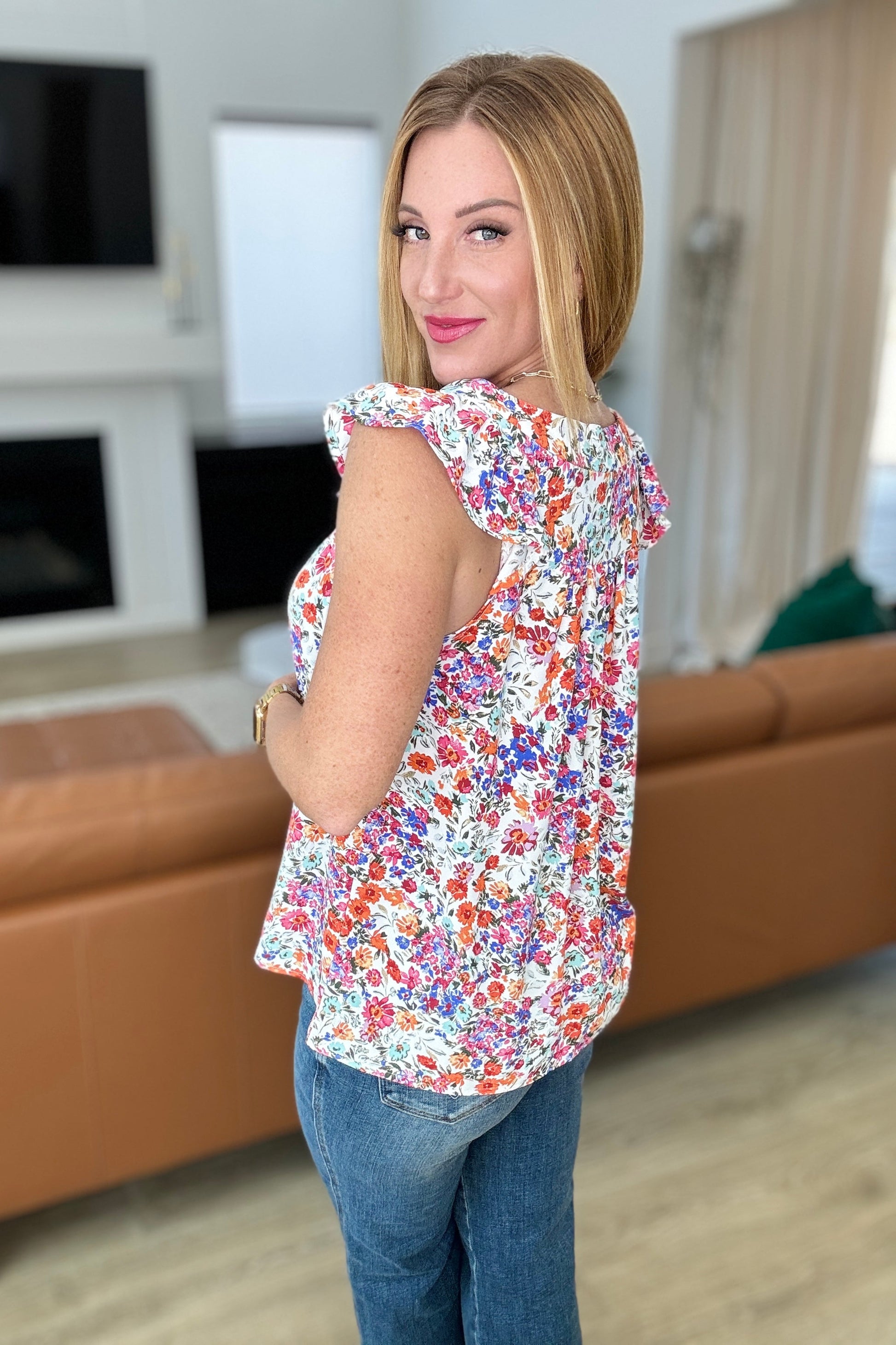 Take A Risk Floral Square Neck Top - Simply Graced Mama