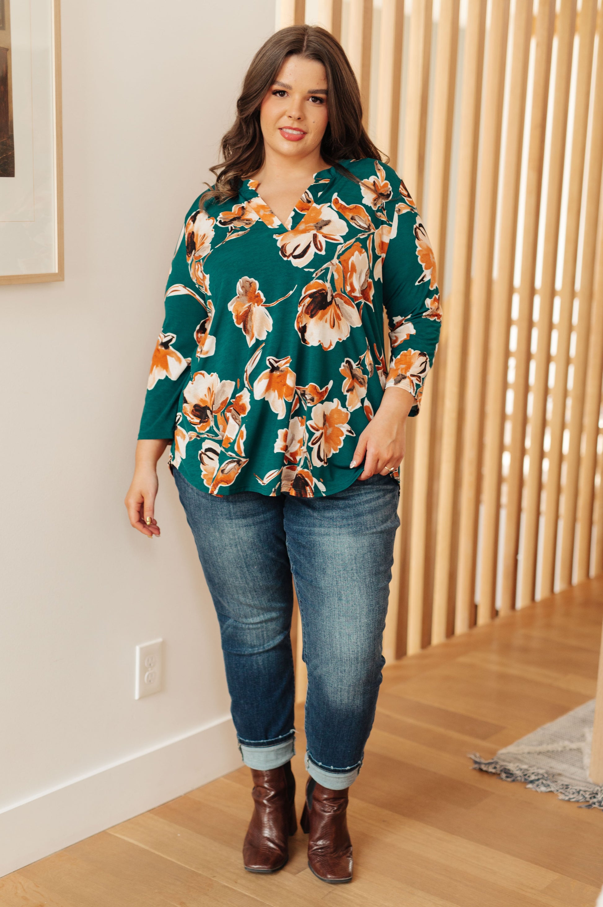 I Think Different Top in Teal Floral - Simply Graced Mama