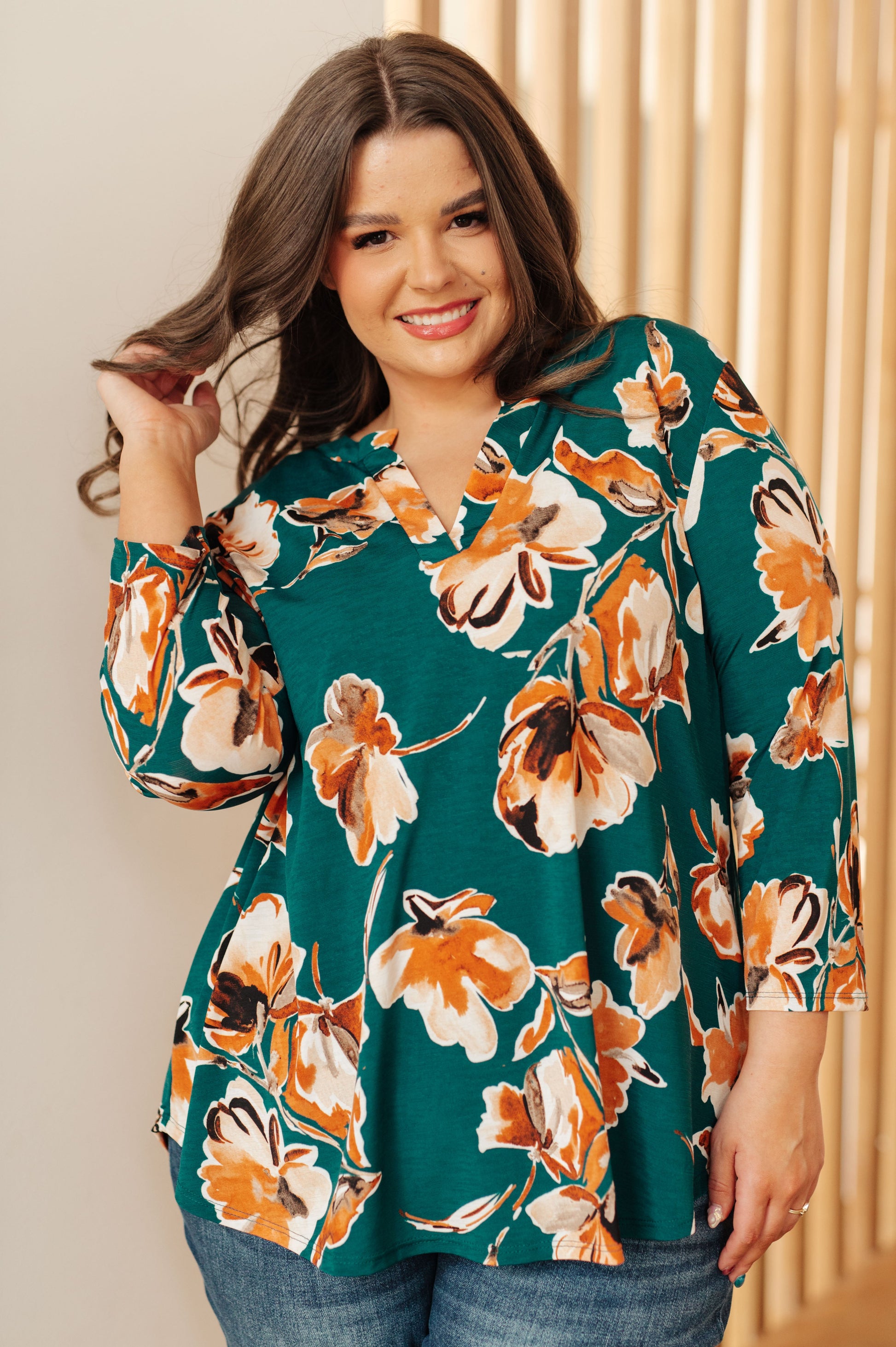 I Think Different Top in Teal Floral - Simply Graced Mama