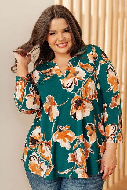 I Think Different Top in Teal Floral - Simply Graced Mama