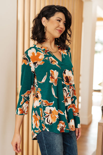 I Think Different Top in Teal Floral - Simply Graced Mama