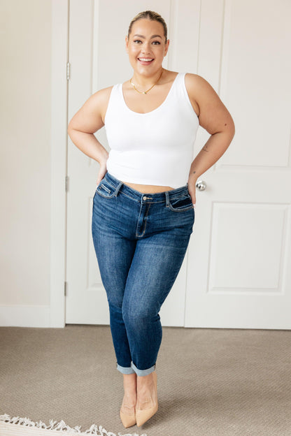 London Midrise Cuffed Boyfriend Jeans - Simply Graced Mama