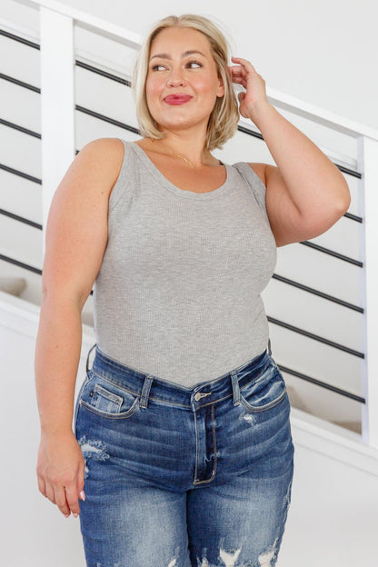 Just One More Ribbed Tank in Heather Grey - Simply Graced Mama