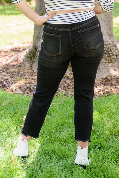 Kelbie Destroyed Hem Crop Jeans - Simply Graced Mama