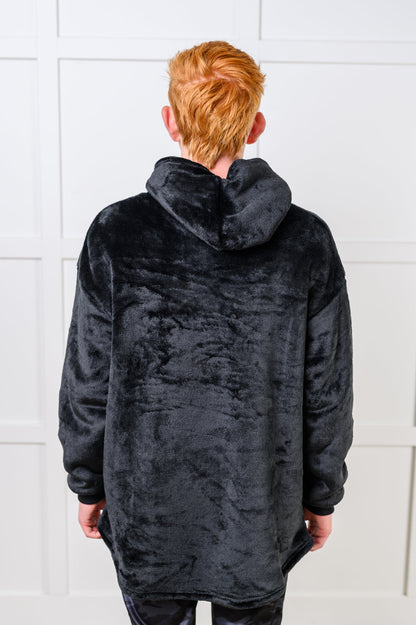 Kids Oversized Hoodie Blanket in Black - Simply Graced Mama