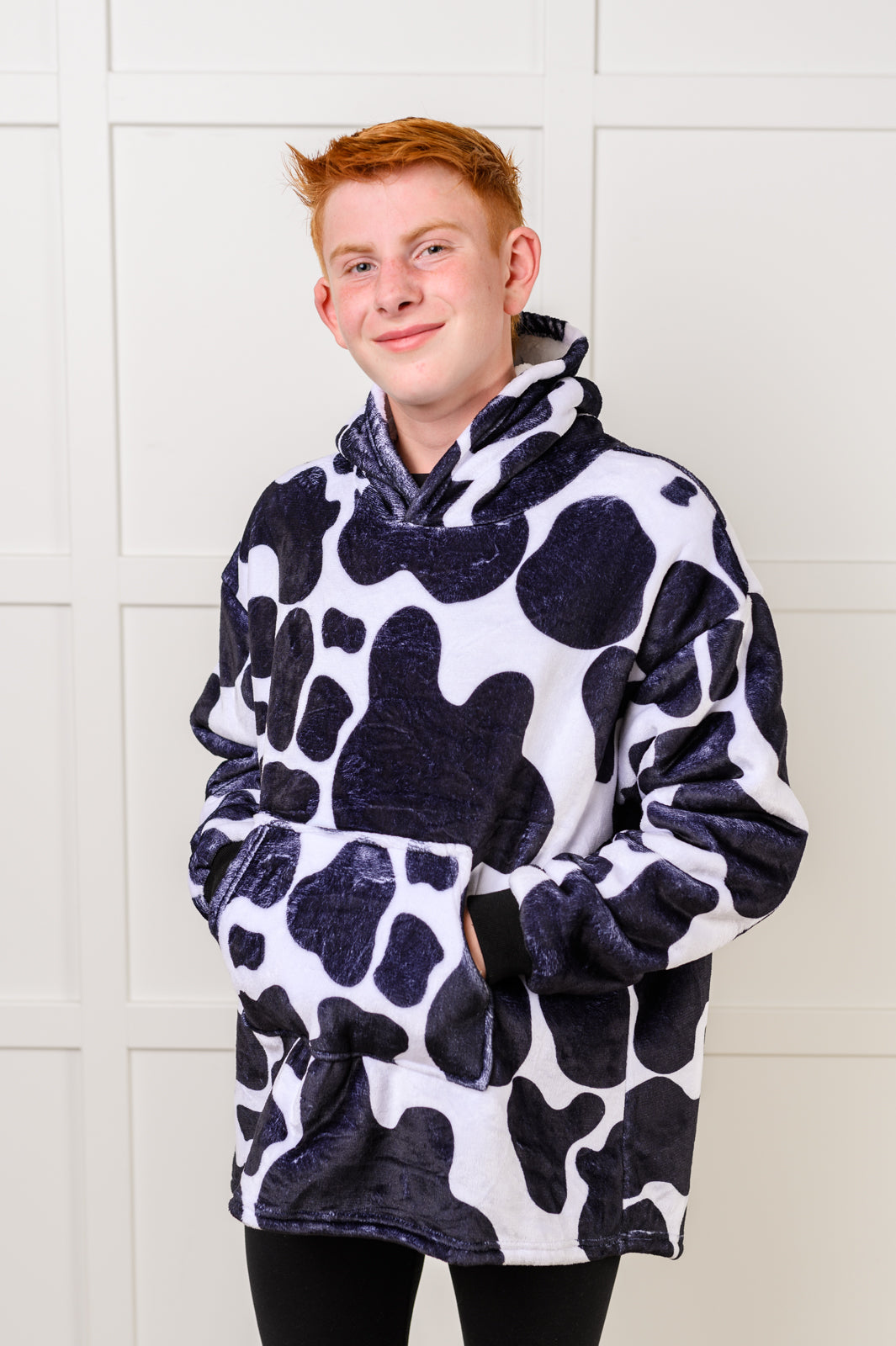 Kids Oversized Hoodie Blanket in Cow - Simply Graced Mama