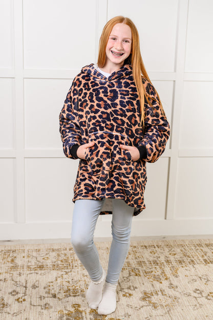 Kids Oversized Hoodie Blanket in Leopard - Simply Graced Mama