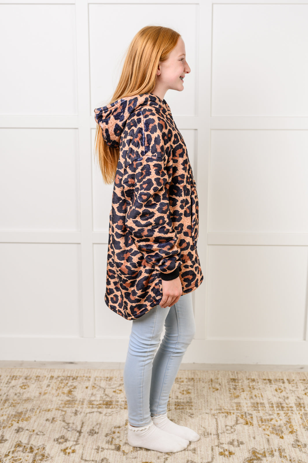 Kids Oversized Hoodie Blanket in Leopard - Simply Graced Mama