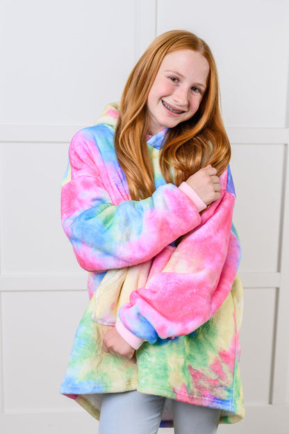 Kids Oversized Hoodie Blanket in Rainbow - Simply Graced Mama