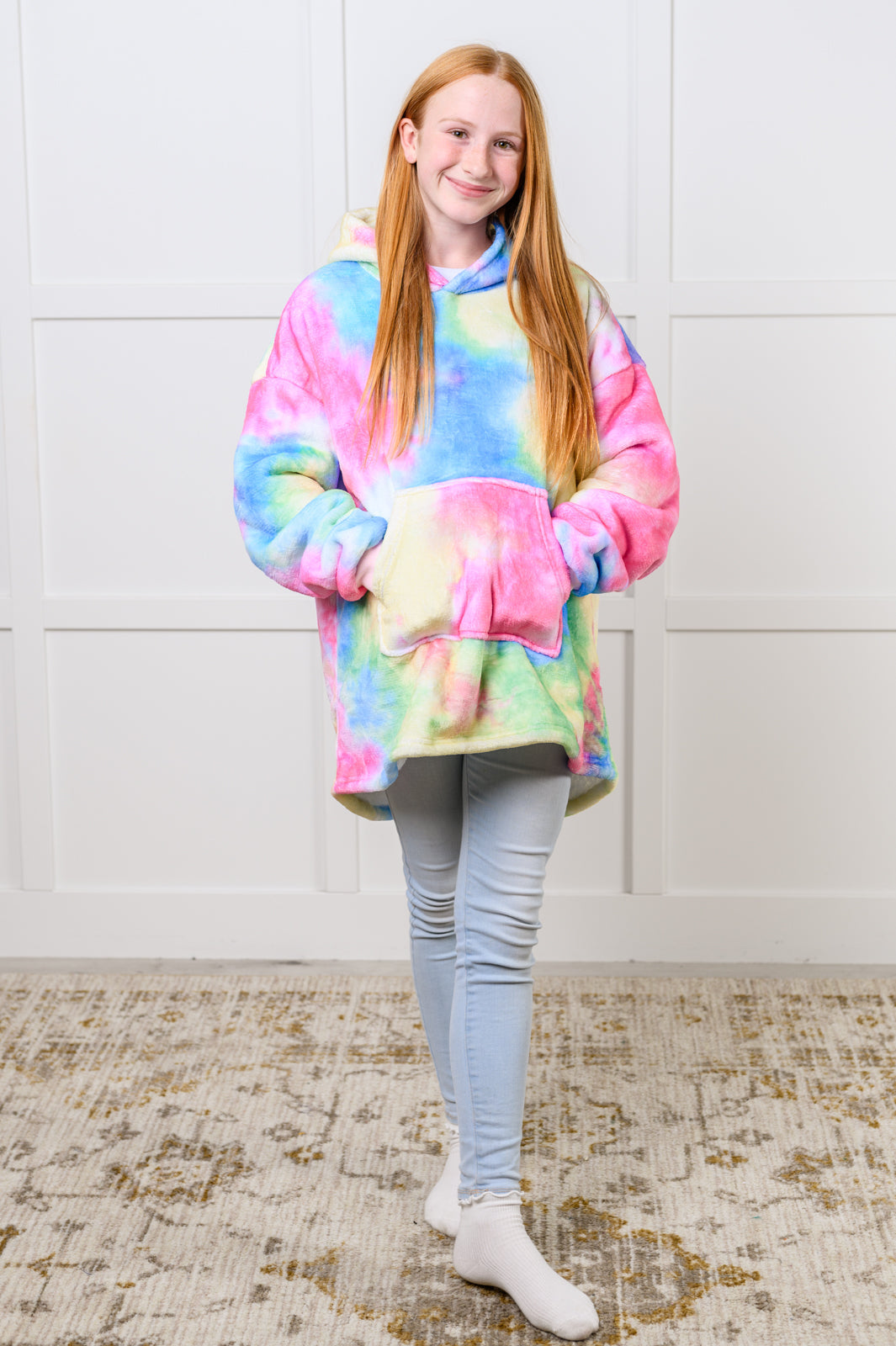 Kids Oversized Hoodie Blanket in Rainbow - Simply Graced Mama