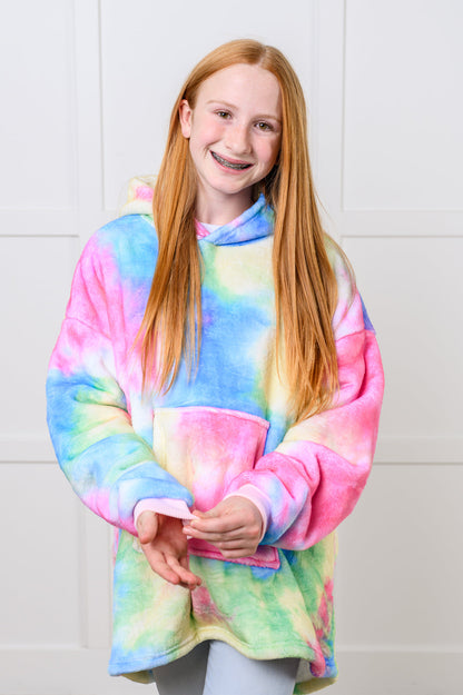 Kids Oversized Hoodie Blanket in Rainbow - Simply Graced Mama