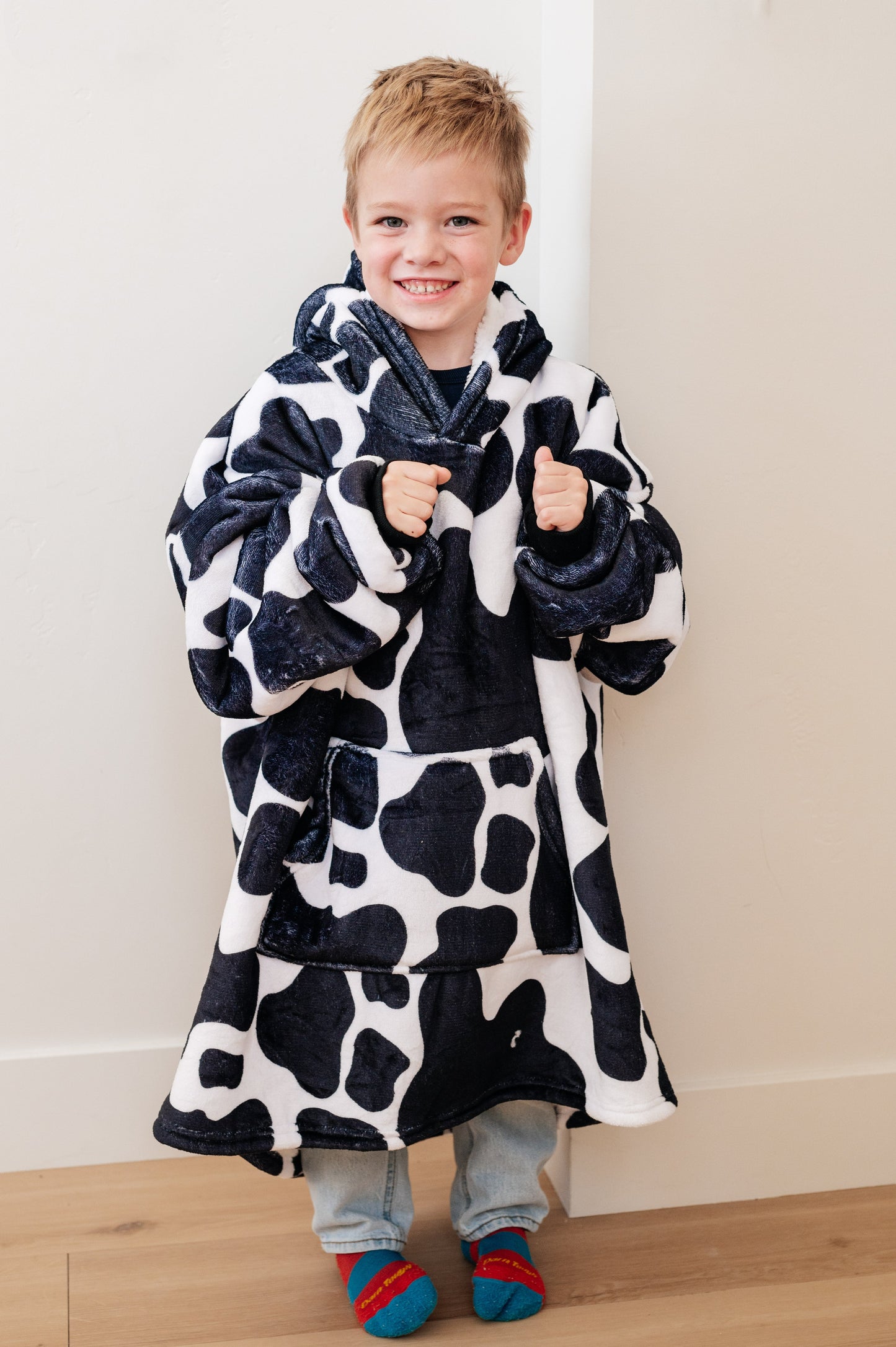 Kids Oversized Hoodie Blanket in Cow - Simply Graced Mama