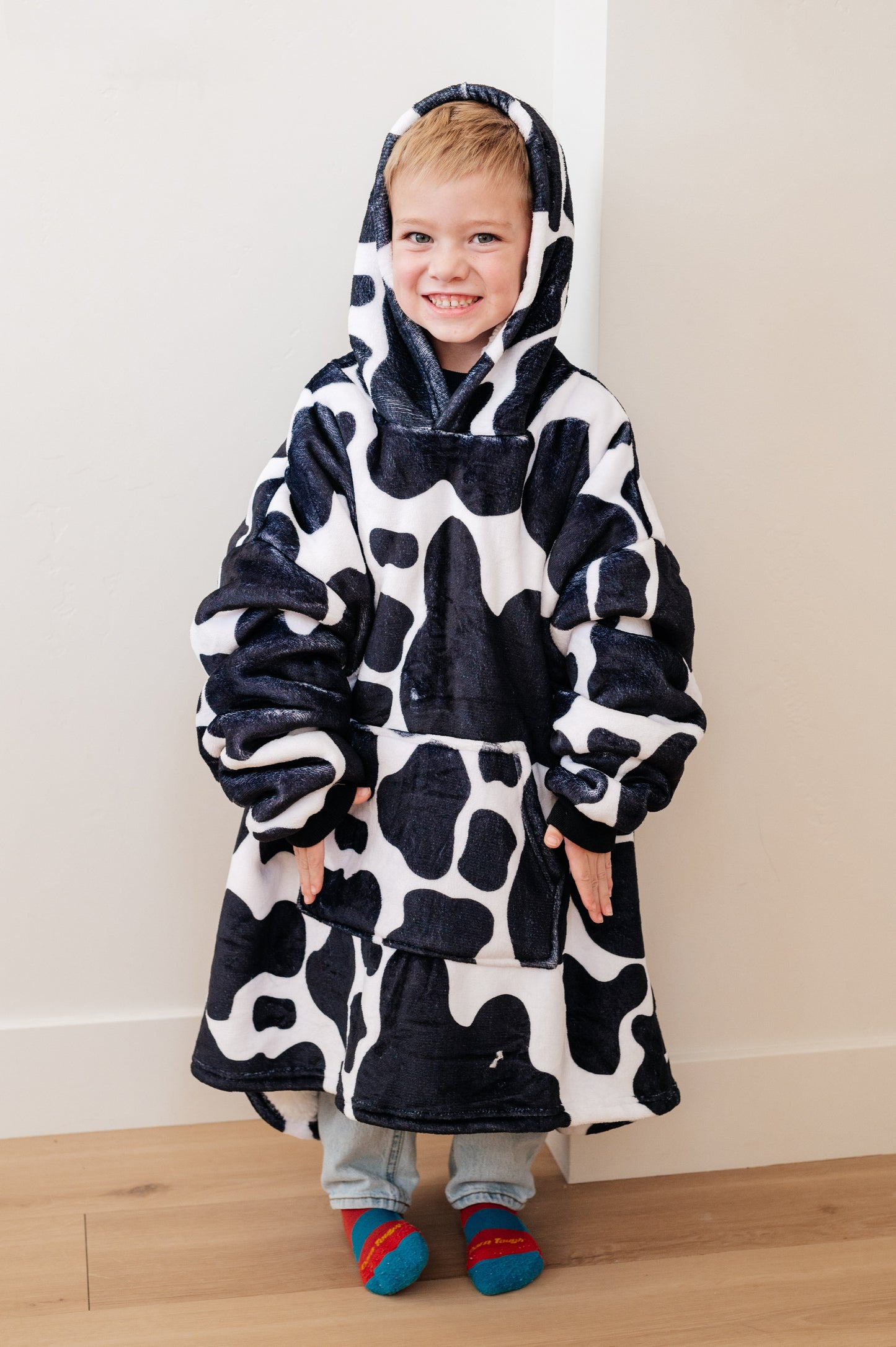 Kids Oversized Hoodie Blanket in Cow - Simply Graced Mama