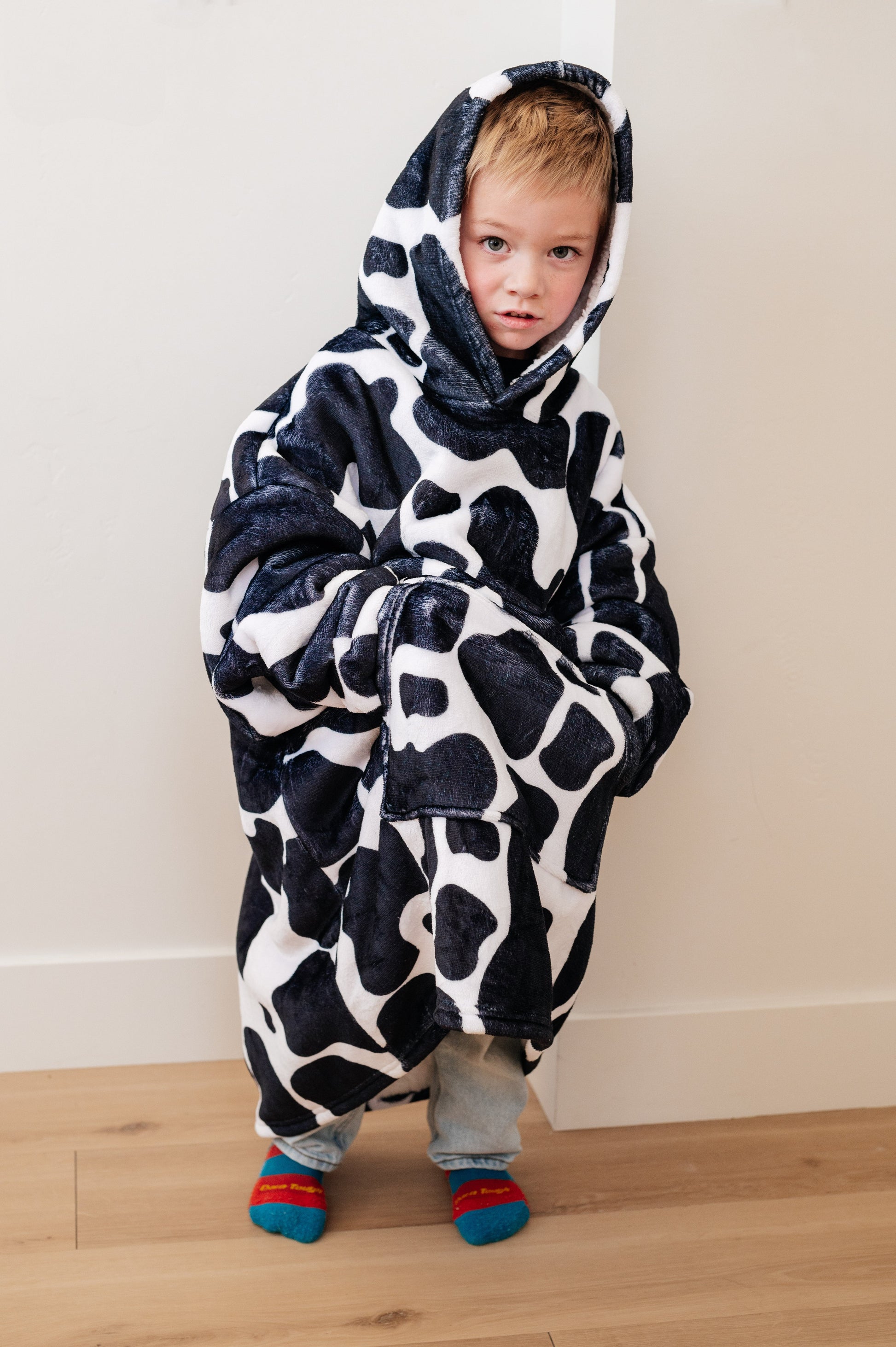 Kids Oversized Hoodie Blanket in Cow - Simply Graced Mama