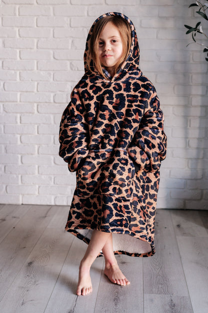 Kids Oversized Hoodie Blanket in Leopard - Simply Graced Mama