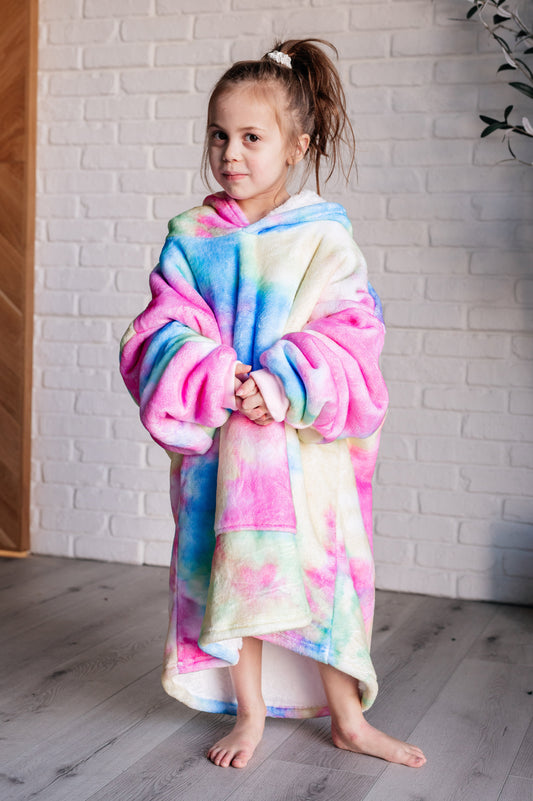 Kids Oversized Hoodie Blanket in Rainbow - Simply Graced Mama