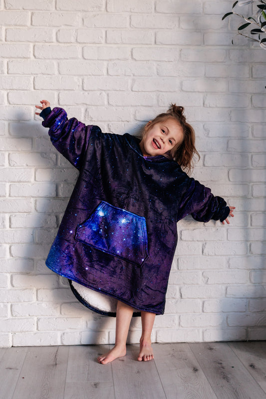 Kids Oversized Hoodie Blanket in Starry Sky - Simply Graced Mama