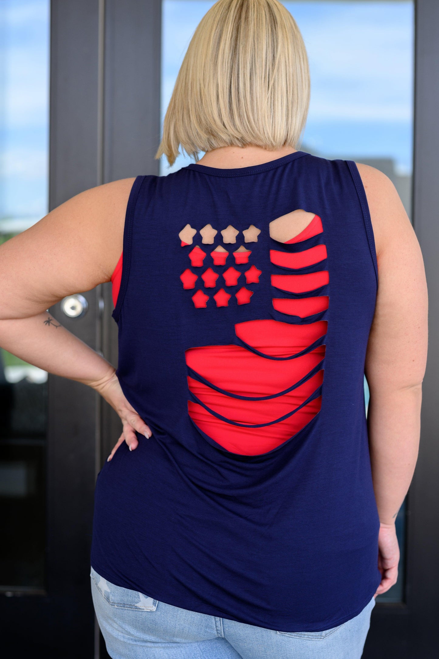 Land of the Free Tank in Navy - Simply Graced Mama